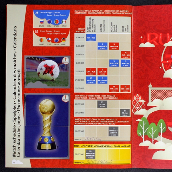 Confederations Cup Russia 2017 Panini Sticker Album komplett