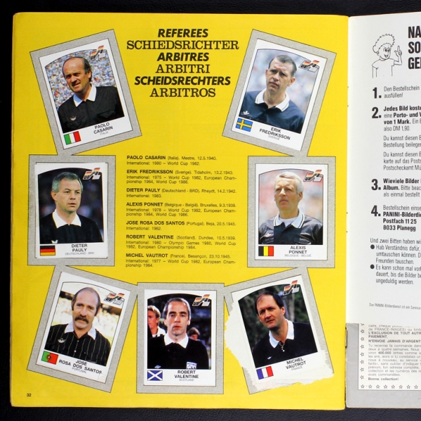 Euro 88 Panini sticker album complete