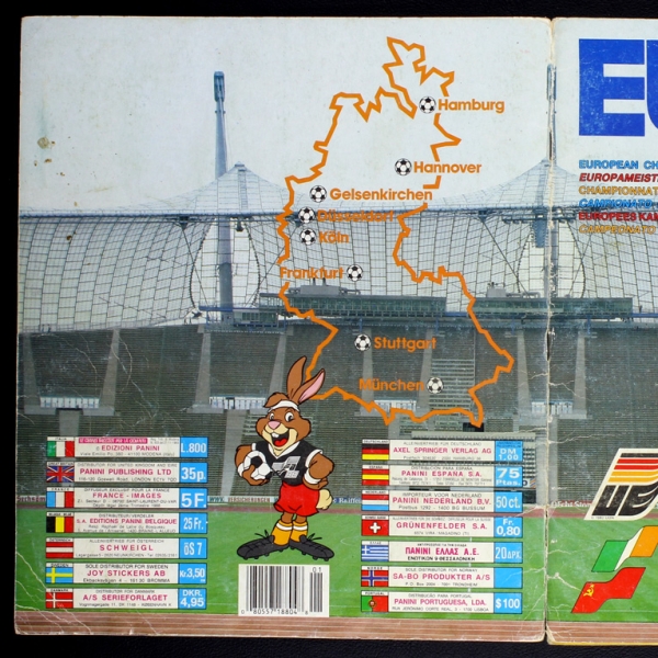 Euro 88 Panini sticker album complete