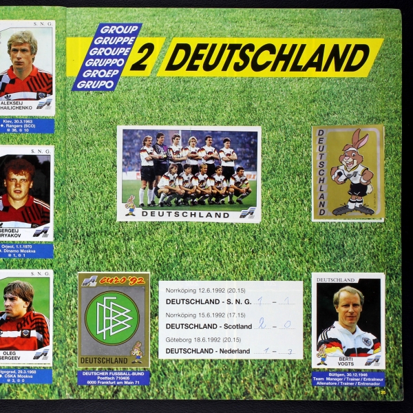 Euro 92 Panini sticker album complete