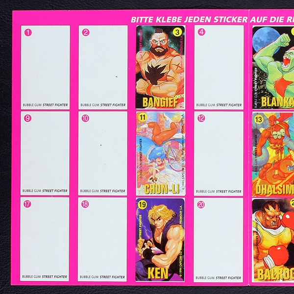 Street Fighter 2 Kuroczik Sticker Folder - Kaugummi Bilder