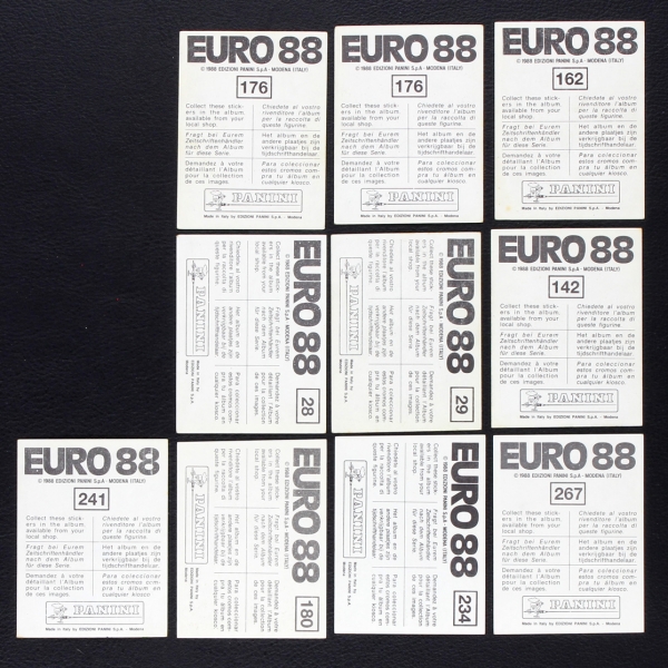 Euro 88 Panini 10 stickers - good