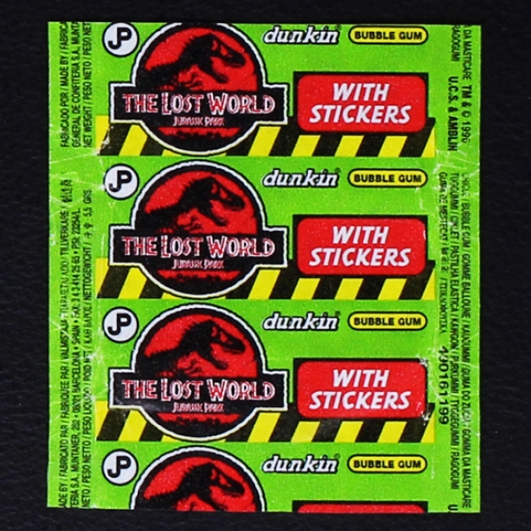 Jurassic Park - The Lost World dunkin Bubble Gum - Wrapper