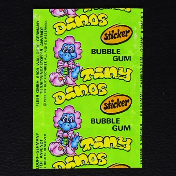 Tiny Dinos Fleer Bubble Gum - Wrapper