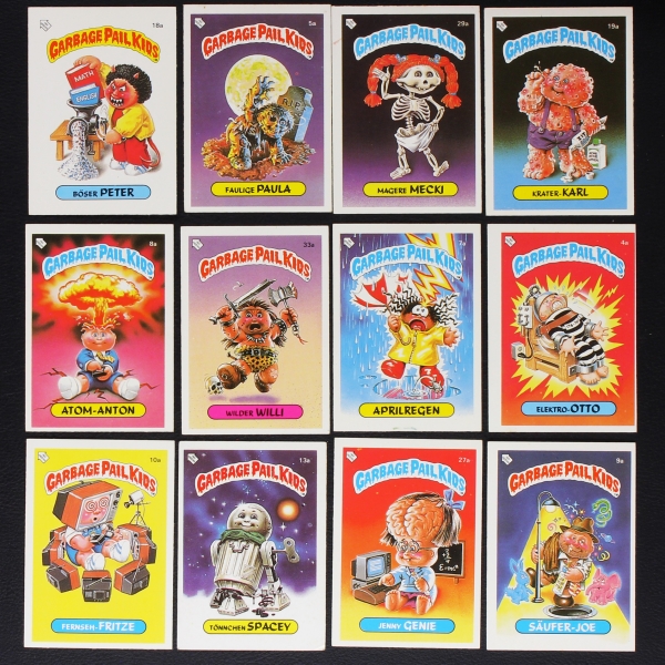 Garbage Pail Kids Topps Kaugummi 12 Bilder + Wrapper - Bubble Gum