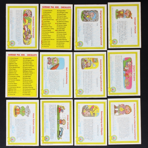 Garbage Pail Kids 1985 Topps chewing gum 12 pictures + Wrapper - Bubble Gum