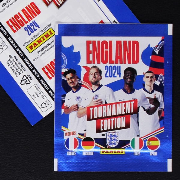 England 2024 Panini Sticker Tüte - ohne Barcode