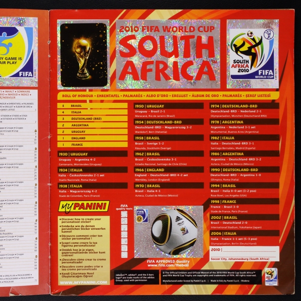 South Africa 2010 Panini Sticker Album komplett - Swiss Edition