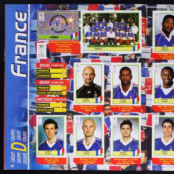 Euro 2000 Panini Sticker Album komplett