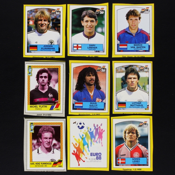 Euro 88 Panini emblem + stickers - cut out