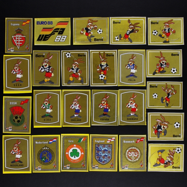 Euro 88 Panini Wappen + Sticker