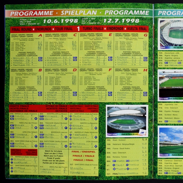 France 98 Panini sticker album almost complete