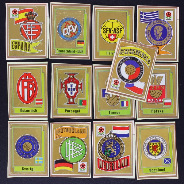 Euro 80 Panini 13 stickers badges - cut out