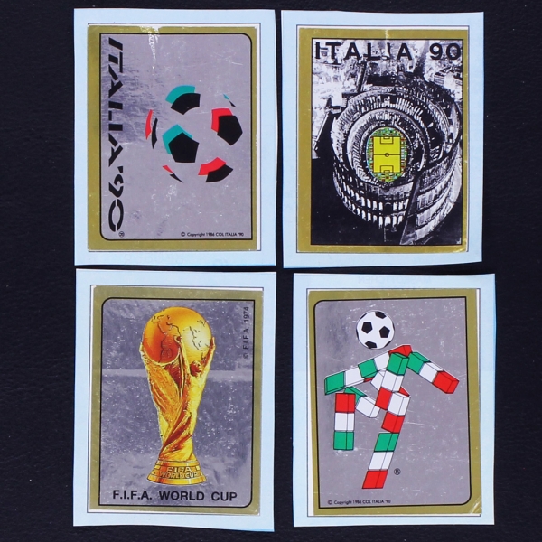 Italia 90 Panini 30 stickers badges complete - cut out