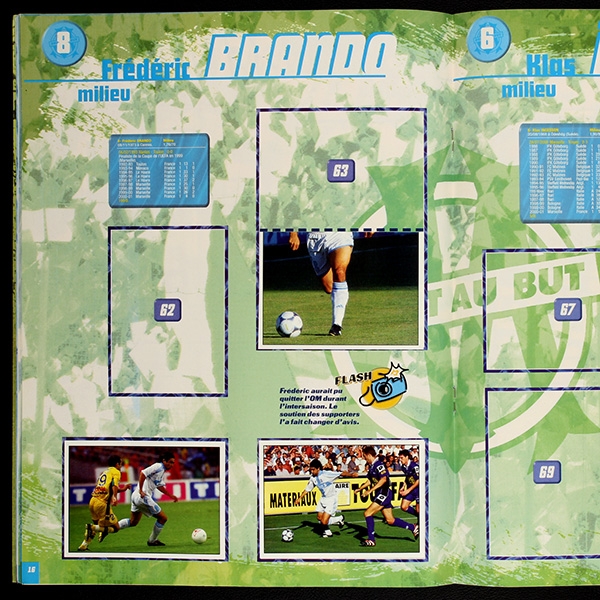 Olympique de Marseille 2000 Panini album with stickers