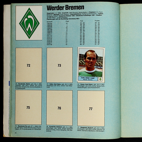 Fußball 79 Panini Sticker Album teilgefüllt