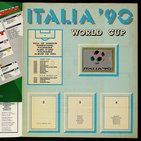 Italia 90 Panini Sticker Album teilgefüllt