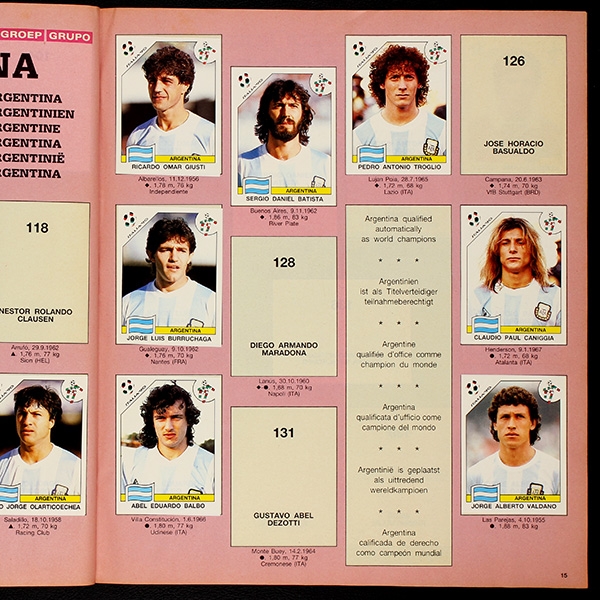 Italia 90 Panini album with stickers