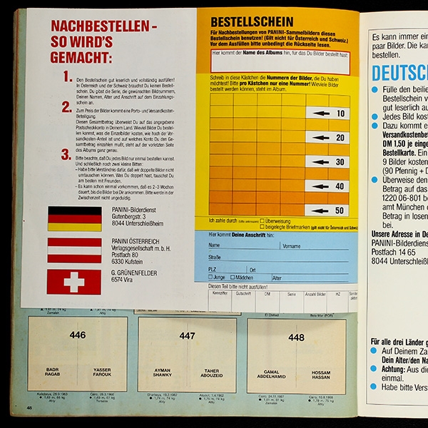 Italia 90 Panini Sticker Album teilgefüllt