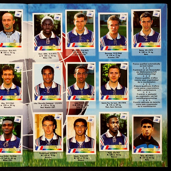 France 98 Panini sticker album complete - Top