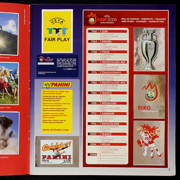 Euro 2008 Panini Sticker Album komplett mit update - Top