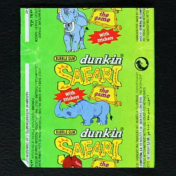 Safari dunkin Bubble Gum - Wrapper