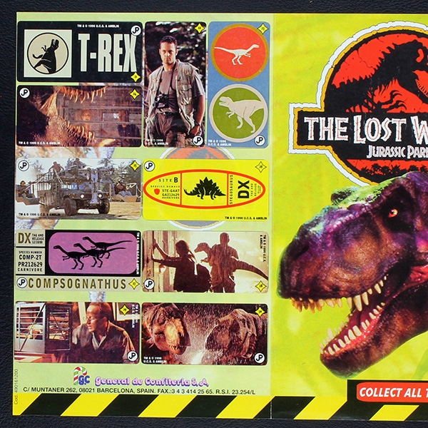 Jurassic Park dunkin Sticker Folder komplett - Kaugummi Bilder