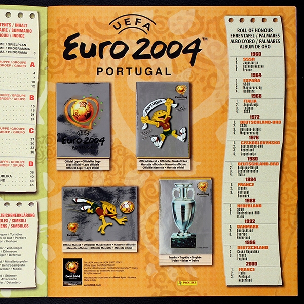 Euro 2004 Panini Sticker Album komplett