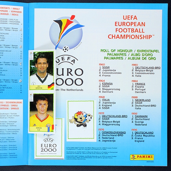 Euro 2000 Panini Sticker Album komplett