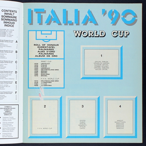 Italia 90 Panini Sticker Leeralbum - lesen