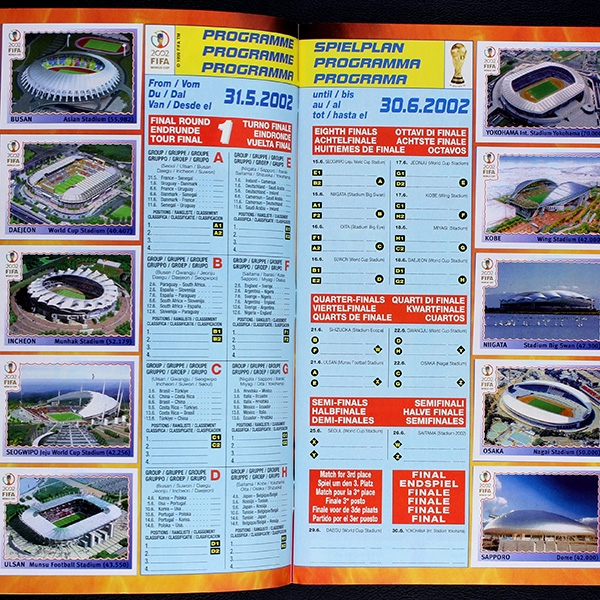 Korea Japan 2002 Panini Sticker Album komplett