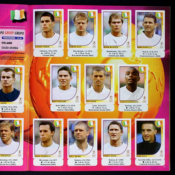 Korea Japan 2002 Panini Sticker Album komplett