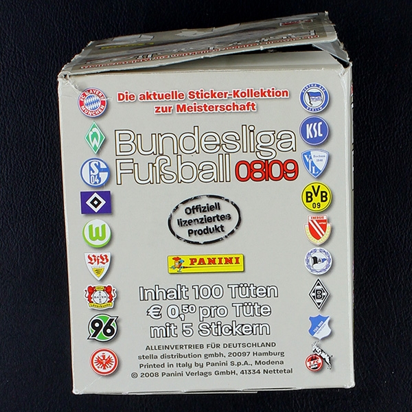 Fußball 2008 Panini Box mit 100 Sticker Tüten o.F.