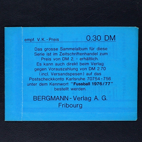 Fußball 1976 Bergmann Tüte mit Bildern