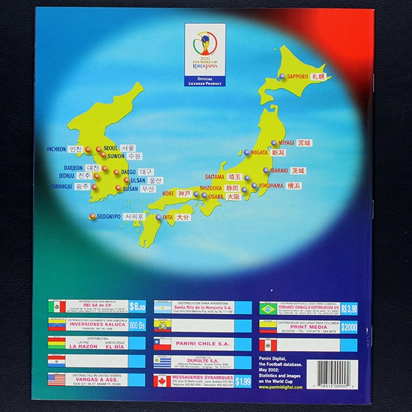 Korea Japan 2002 Panini Sticker Leeralbum