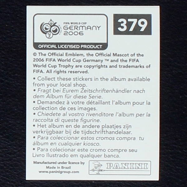 Brasil Wappen update No. 379 Panini - Germany 2006