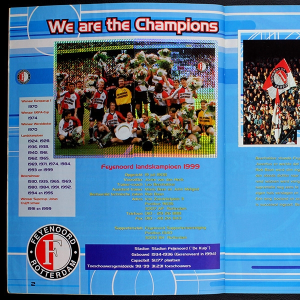 Feyenoord 2000 Panini sticker album complete