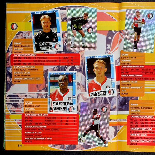 Feyenoord 2000 Panini sticker album complete