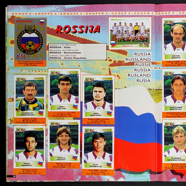 Euro 96 Panini Sticker Album komplett