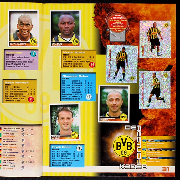 Fußball 2001 Panini Sticker Album komplett