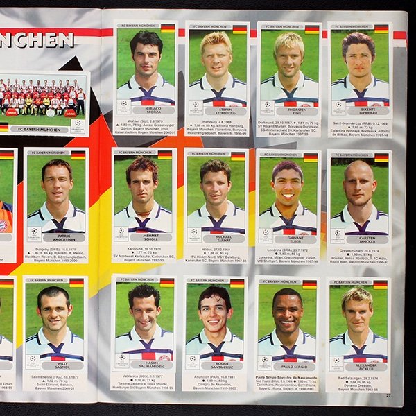 Champions League 2000 Panini Album komplett - leeres Poster