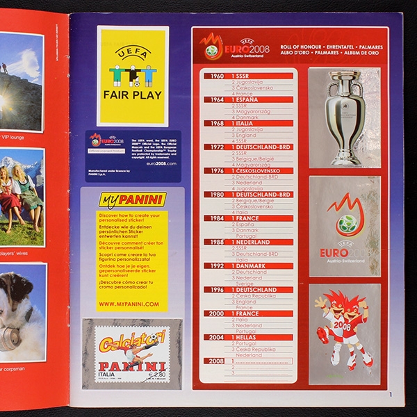 Euro 2008 Panini Sticker Album komplett