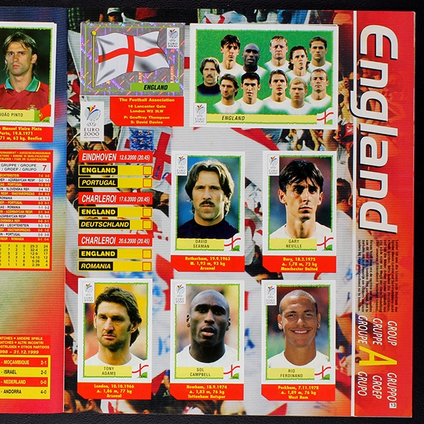 Euro 2000 Panini Sticker Album komplett