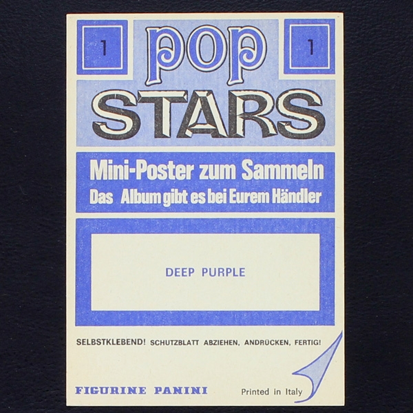 Deep Purple Panini Sticker No. 1 - Pop Stars