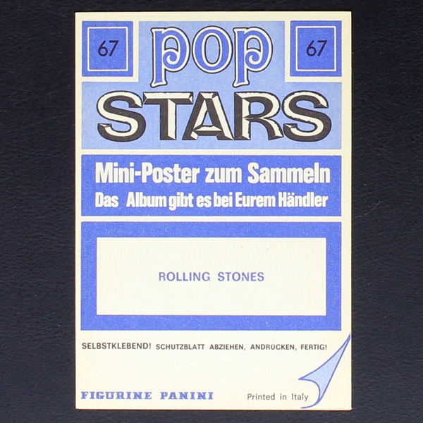 Rolling Stones Panini Sticker No. 67 - Pop Stars