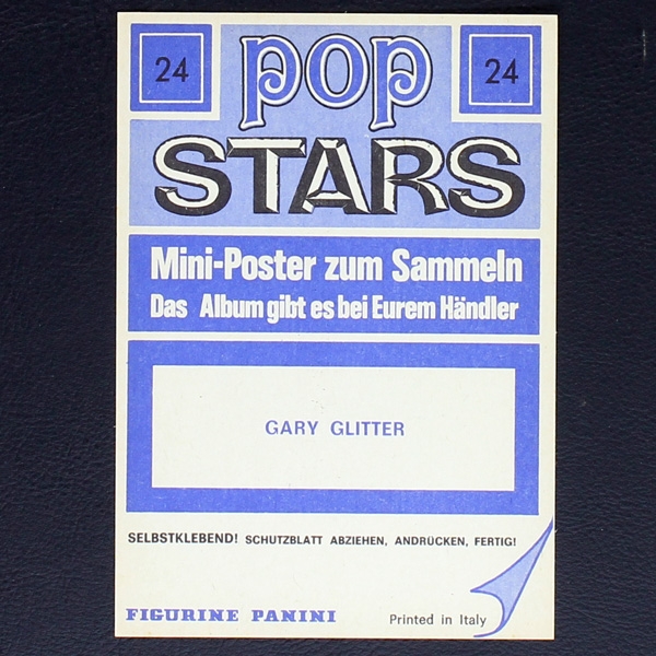 Gary Glitter Panini Sticker No. 24 - Pop Stars