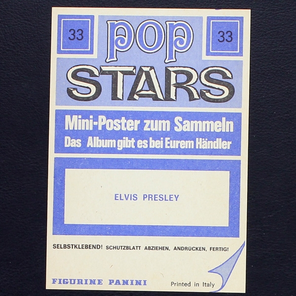 Elvis Presley Panini Sticker No. 33 - Pop Stars