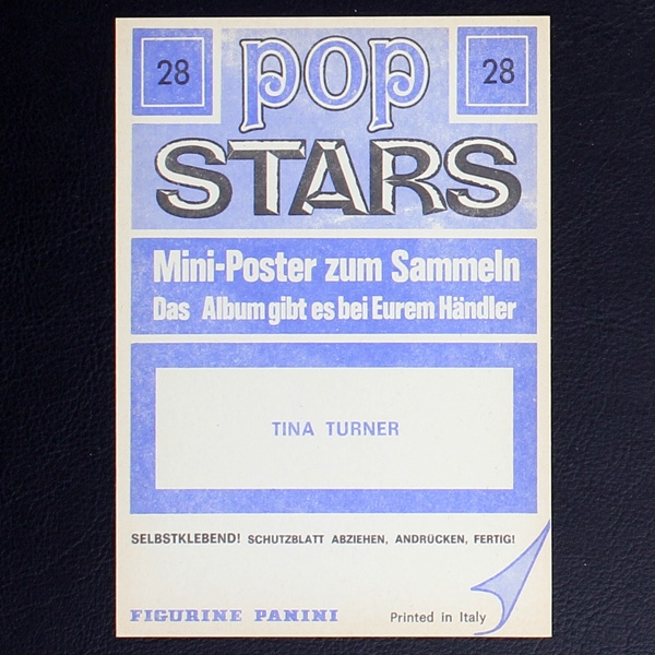 Tina Turner Panini Sticker No. 28 - Pop Stars