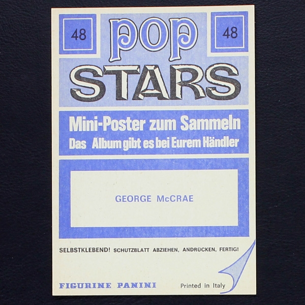 Georg McCrae Panini Sticker No. 48 - Pop Stars