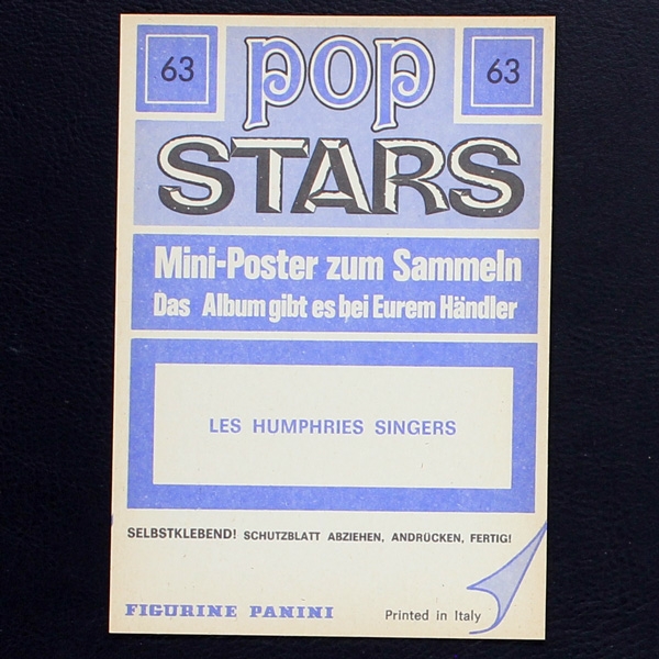 Les Humphries Singers Panini Sticker No. 63 - Pop Stars